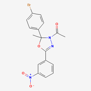 3-acetyl-2-(4-bromophenyl)-2-methyl-5-(3-nitrophenyl)-2,3-dihydro-1,3,4-oxadiazole