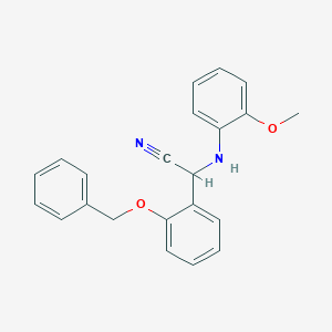 molecular formula C22H20N2O2 B432211 2-(2-Methoxyanilino)-2-(2-phenylmethoxyphenyl)acetonitrile CAS No. 664972-15-0