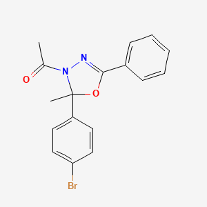 3-acetyl-2-(4-bromophenyl)-2-methyl-5-phenyl-2,3-dihydro-1,3,4-oxadiazole