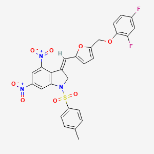 3-({5-[(2,4-difluorophenoxy)methyl]-2-furyl}methylene)-1-[(4-methylphenyl)sulfonyl]-4,6-dinitroindoline