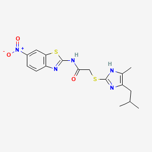 2-[(5-isobutyl-4-methyl-1H-imidazol-2-yl)thio]-N-(6-nitro-1,3-benzothiazol-2-yl)acetamide