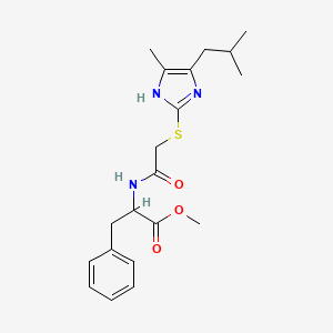 molecular formula C20H27N3O3S B4322231 methyl N-{[(5-isobutyl-4-methyl-1H-imidazol-2-yl)thio]acetyl}phenylalaninate 