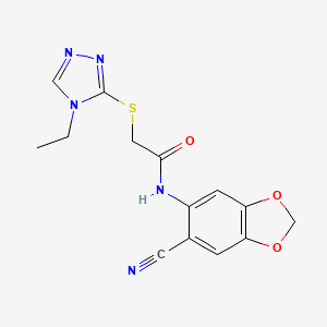 N-(6-cyano-1,3-benzodioxol-5-yl)-2-[(4-ethyl-4H-1,2,4-triazol-3-yl)thio]acetamide