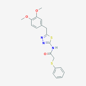 molecular formula C19H19N3O3S2 B432226 N-[5-(3,4-dimethoxybenzyl)-1,3,4-thiadiazol-2-yl]-2-(phenylsulfanyl)acetamide CAS No. 600150-43-4