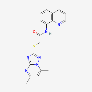 2-[(5,7-dimethyl[1,2,4]triazolo[1,5-a]pyrimidin-2-yl)thio]-N-quinolin-8-ylacetamide