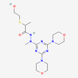 molecular formula C17H29N7O4S B4322289 N'-(4,6-dimorpholin-4-yl-1,3,5-triazin-2-yl)-2-[(2-hydroxyethyl)thio]-N'-methylpropanohydrazide 