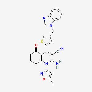 2-amino-4-[4-(1H-benzimidazol-1-ylmethyl)-2-thienyl]-1-(5-methylisoxazol-3-yl)-5-oxo-1,4,5,6,7,8-hexahydroquinoline-3-carbonitrile