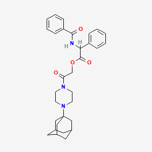 molecular formula C31H37N3O4 B4322305 2-[4-(1-adamantyl)piperazin-1-yl]-2-oxoethyl (benzoylamino)(phenyl)acetate 