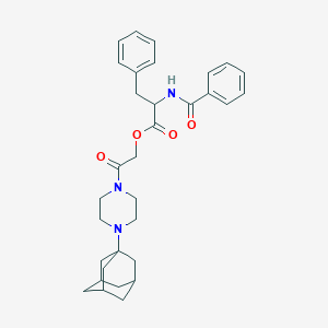 molecular formula C32H39N3O4 B4322312 2-[4-(1-adamantyl)piperazin-1-yl]-2-oxoethyl N-benzoylphenylalaninate 