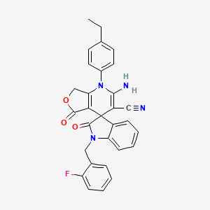 2-amino-1-(4-ethylphenyl)-1'-(2-fluorobenzyl)-2',5-dioxo-1',2',5,7-tetrahydro-1H-spiro[furo[3,4-b]pyridine-4,3'-indole]-3-carbonitrile