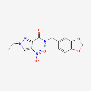 N-(1,3-benzodioxol-5-ylmethyl)-1-ethyl-4-nitro-1H-pyrazole-3-carboxamide