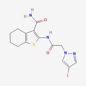 2-{[(4-iodo-1H-pyrazol-1-yl)acetyl]amino}-4,5,6,7-tetrahydro-1-benzothiophene-3-carboxamide