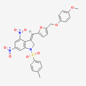 3-({5-[(4-methoxyphenoxy)methyl]-2-furyl}methylene)-1-[(4-methylphenyl)sulfonyl]-4,6-dinitroindoline