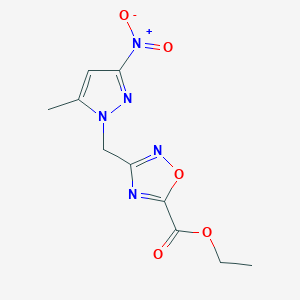 ethyl 3-[(5-methyl-3-nitro-1H-pyrazol-1-yl)methyl]-1,2,4-oxadiazole-5-carboxylate