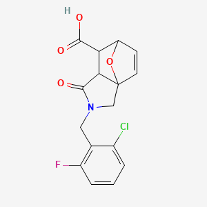 3-(2-chloro-6-fluorobenzyl)-4-oxo-10-oxa-3-azatricyclo[5.2.1.0~1,5~]dec-8-ene-6-carboxylic acid