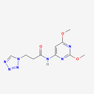 molecular formula C10H13N7O3 B4322417 N-(2,6-dimethoxypyrimidin-4-yl)-3-(1H-tetrazol-1-yl)propanamide 