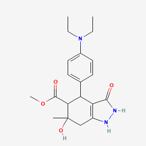 methyl 4-[4-(diethylamino)phenyl]-3,6-dihydroxy-6-methyl-4,5,6,7-tetrahydro-1H-indazole-5-carboxylate