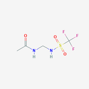 molecular formula C4H7F3N2O3S B4322440 N-({[(trifluoromethyl)sulfonyl]amino}methyl)acetamide 