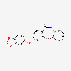 molecular formula C20H13NO5 B4322459 3-(1,3-benzodioxol-5-yloxy)dibenzo[b,f][1,4]oxazepin-11(10H)-one 