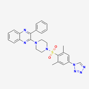 2-(4-{[2,6-dimethyl-4-(1H-tetrazol-1-yl)phenyl]sulfonyl}piperazin-1-yl)-3-phenylquinoxaline