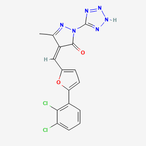 molecular formula C16H10Cl2N6O2 B4322480 4-{[5-(2,3-dichlorophenyl)-2-furyl]methylene}-5-methyl-2-(1H-tetrazol-5-yl)-2,4-dihydro-3H-pyrazol-3-one 