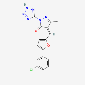 4-{[5-(3-chloro-4-methylphenyl)-2-furyl]methylene}-5-methyl-2-(1H-tetrazol-5-yl)-2,4-dihydro-3H-pyrazol-3-one