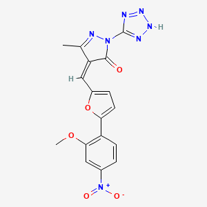 4-{[5-(2-methoxy-4-nitrophenyl)-2-furyl]methylene}-5-methyl-2-(1H-tetrazol-5-yl)-2,4-dihydro-3H-pyrazol-3-one