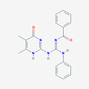 molecular formula C20H19N5O2 B432254 N-[anilino-[(5,6-dimethyl-4-oxo-1H-pyrimidin-2-yl)amino]methylidene]benzamide CAS No. 700857-88-1