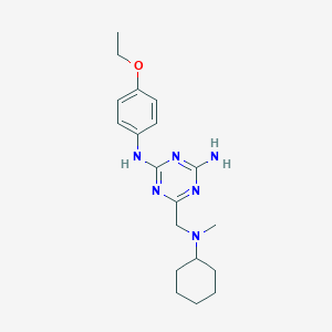 molecular formula C19H28N6O B432258 6-{[cyclohexyl(methyl)amino]methyl}-N-(4-ethoxyphenyl)-1,3,5-triazine-2,4-diamine CAS No. 672914-36-2