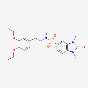 molecular formula C21H27N3O5S B4322587 N-[2-(3,4-diethoxyphenyl)ethyl]-1,3-dimethyl-2-oxo-2,3-dihydro-1H-benzimidazole-5-sulfonamide 