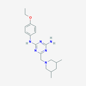molecular formula C19H28N6O B432259 6-[(3,5-dimethylpiperidin-1-yl)methyl]-N-(4-ethoxyphenyl)-1,3,5-triazine-2,4-diamine CAS No. 670240-50-3