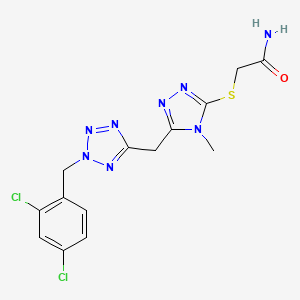 2-[(5-{[2-(2,4-dichlorobenzyl)-2H-tetrazol-5-yl]methyl}-4-methyl-4H-1,2,4-triazol-3-yl)thio]acetamide