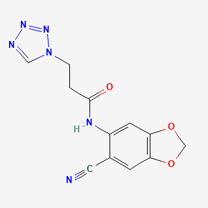 N-(6-cyano-1,3-benzodioxol-5-yl)-3-(1H-tetrazol-1-yl)propanamide