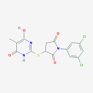 molecular formula C15H11Cl2N3O4S B432263 1-(3,5-Dichlorophenyl)-3-[(4,6-dihydroxy-5-methyl-2-pyrimidinyl)thio]-2,5-pyrrolidinedione CAS No. 673443-87-3