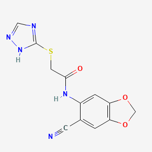 N-(6-cyano-1,3-benzodioxol-5-yl)-2-(4H-1,2,4-triazol-3-ylthio)acetamide