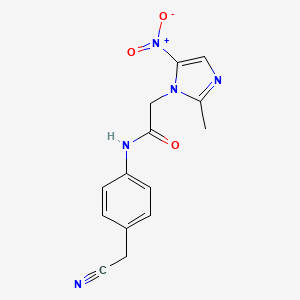 N-[4-(cyanomethyl)phenyl]-2-(2-methyl-5-nitro-1H-imidazol-1-yl)acetamide