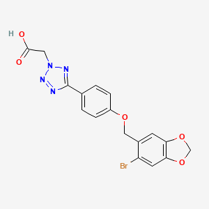 (5-{4-[(6-bromo-1,3-benzodioxol-5-yl)methoxy]phenyl}-2H-tetrazol-2-yl)acetic acid