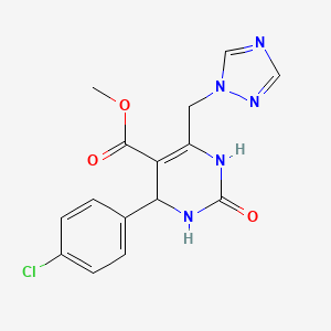 molecular formula C15H14ClN5O3 B4322678 methyl 4-(4-chlorophenyl)-2-oxo-6-(1H-1,2,4-triazol-1-ylmethyl)-1,2,3,4-tetrahydropyrimidine-5-carboxylate CAS No. 889951-14-8