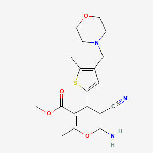 methyl 6-amino-5-cyano-2-methyl-4-[5-methyl-4-(morpholin-4-ylmethyl)-2-thienyl]-4H-pyran-3-carboxylate