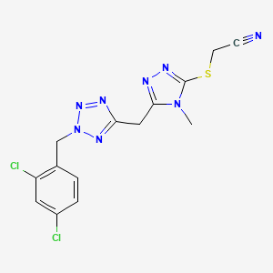 [(5-{[2-(2,4-dichlorobenzyl)-2H-tetrazol-5-yl]methyl}-4-methyl-4H-1,2,4-triazol-3-yl)thio]acetonitrile