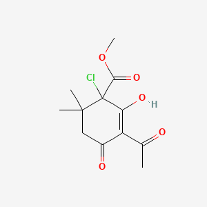 methyl 3-acetyl-1-chloro-2-hydroxy-6,6-dimethyl-4-oxocyclohex-2-ene-1-carboxylate