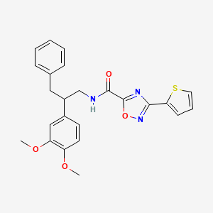 molecular formula C24H23N3O4S B4322711 N-[2-(3,4-dimethoxyphenyl)-3-phenylpropyl]-3-(2-thienyl)-1,2,4-oxadiazole-5-carboxamide 