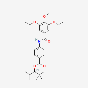 molecular formula C28H39NO6 B4322730 3,4,5-triethoxy-N-[4-(4-isopropyl-5,5-dimethyl-1,3-dioxan-2-yl)phenyl]benzamide 