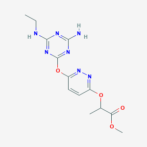 methyl 2-[(6-{[4-amino-6-(ethylamino)-1,3,5-triazin-2-yl]oxy}pyridazin-3-yl)oxy]propanoate