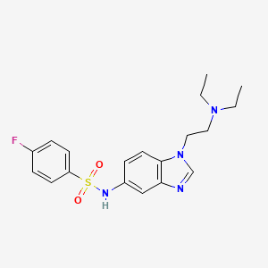 molecular formula C19H23FN4O2S B4322752 N-{1-[2-(diethylamino)ethyl]-1H-benzimidazol-5-yl}-4-fluorobenzenesulfonamide 