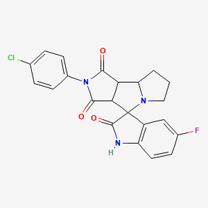 molecular formula C22H17ClFN3O3 B4322782 2'-(4-chlorophenyl)-5-fluoro-3a',6',7',8',8a',8b'-hexahydro-1'H-spiro[indole-3,4'-pyrrolo[3,4-a]pyrrolizine]-1',2,3'(1H,2'H)-trione 