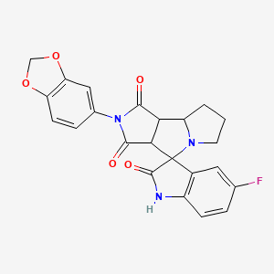 2'-(1,3-benzodioxol-5-yl)-5-fluoro-3a',6',7',8',8a',8b'-hexahydro-1'H-spiro[indole-3,4'-pyrrolo[3,4-a]pyrrolizine]-1',2,3'(1H,2'H)-trione