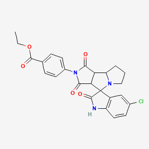 ethyl 4-(5-chloro-1',2,3'-trioxo-1,1',2,3',3a',6',7',8',8a',8b'-decahydro-2'H-spiro[indole-3,4'-pyrrolo[3,4-a]pyrrolizin]-2'-yl)benzoate