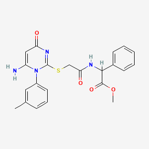 methyl [({[6-amino-1-(3-methylphenyl)-4-oxo-1,4-dihydropyrimidin-2-yl]thio}acetyl)amino](phenyl)acetate