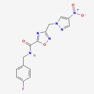 N-(4-fluorobenzyl)-3-[(4-nitro-1H-pyrazol-1-yl)methyl]-1,2,4-oxadiazole-5-carboxamide